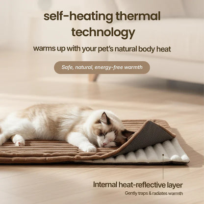 Self-heating pet mat