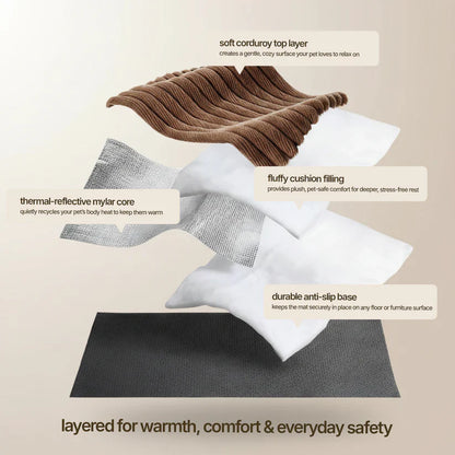 Self-heating pet mat